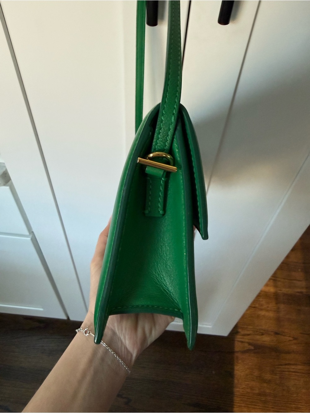 Jacquemus Long Le Bambino Leather Shoulder Bag – Green - Picture 5 of 6